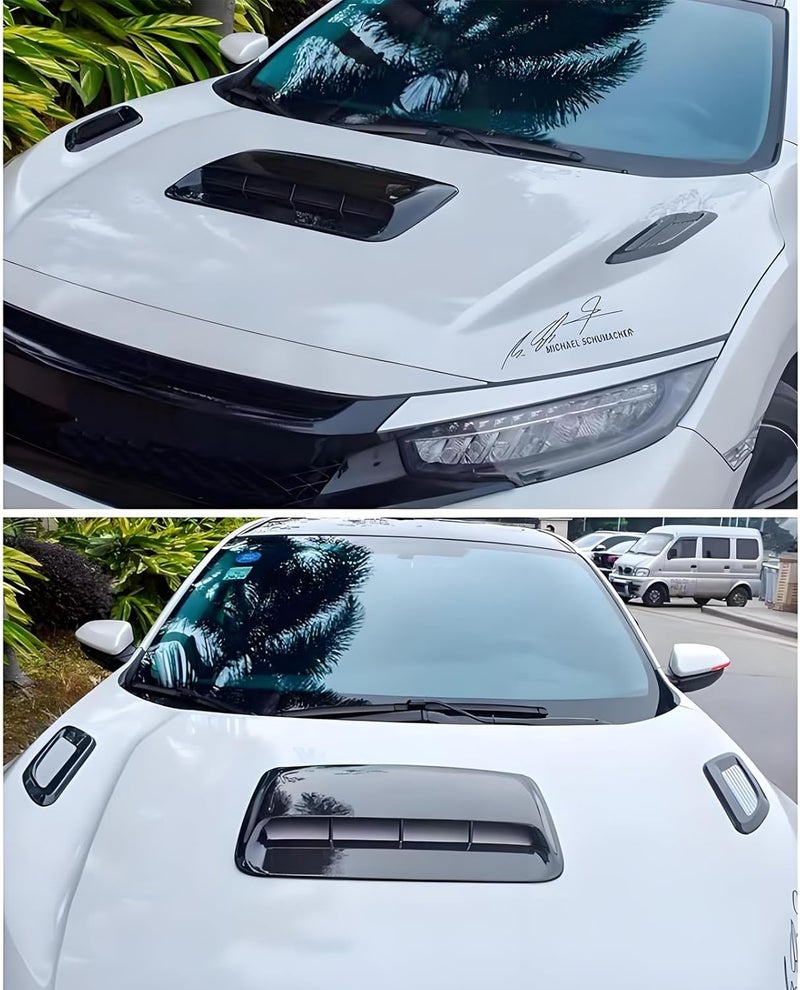 UTMEKUKI Car Hood Air Outlet Decoration Parts Nose Cover Air Outlet Modification Hood Air Outlet-Bright Black - Image 2